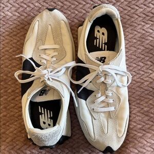 New Balance Cream and Black Athletic Shoes